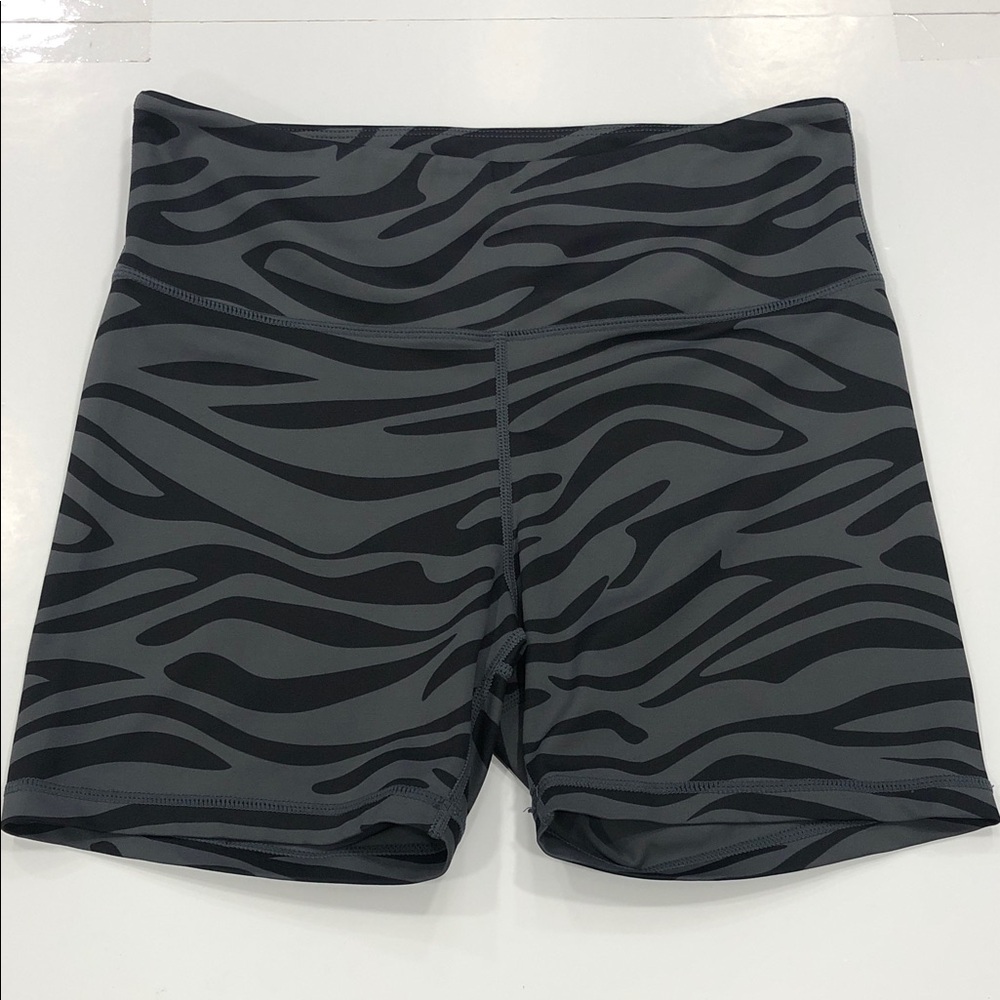 ZYIA Safari Hustle Shorts β Gray/Black Zebra Print β Size L